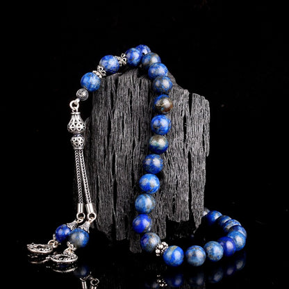 925 Ayar Gümüş Ay yıldız Model Lapis Taşı Tesbih