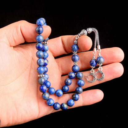 925 Ayar Gümüş Ay yıldız Model Lapis Taşı Tesbih