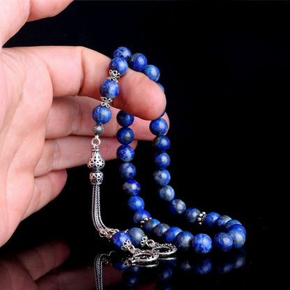 925 Ayar Gümüş Ay yıldız Model Lapis Taşı Tesbih