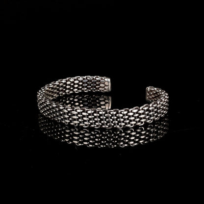 925 Sterling Silver Knitting Motif Bracelet pour hommes