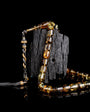 Capsule cut fossils drop amber rosary - 925 setting gumus