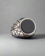 Black Onyx Stone Men's Silver Ring