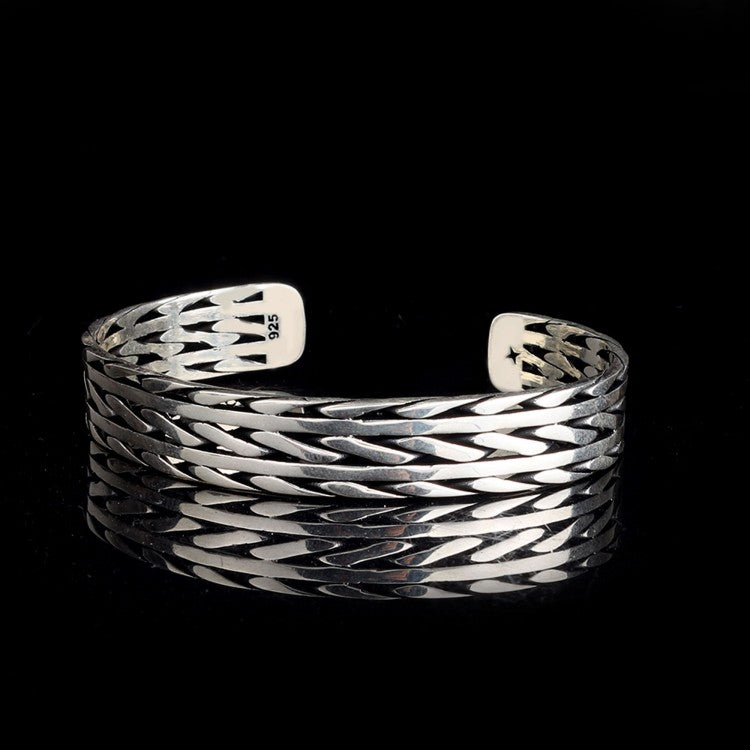 925 Sterling Silver Bangle Bracelet – 12 mm Width