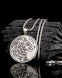 925 Sterling Silver Göktürkçe Turkish Written Wolf Necklace