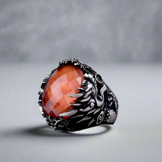 Dracofire Zultanit Stone Dragon Dragon Silver Men's Ring