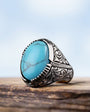 Turquoise Stone 925 Sterling Silver Men Ring