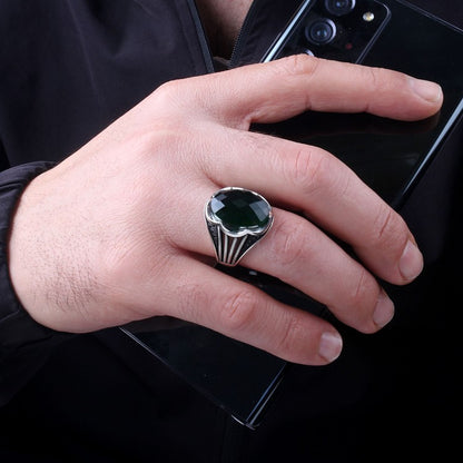 Emerald sparkle 925 carat men ring
