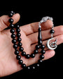 925 sterling silver crescent wolf model tassel fire amber rosary