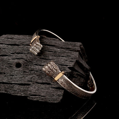 Silver Fist 925 Bracelet pour hommes en réglage