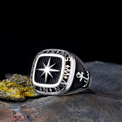 Sea Anchor Compass Model Men's Ring