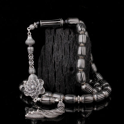 Efe Tesbih - 925 Sterling Silver Erzurum Oltu Stone