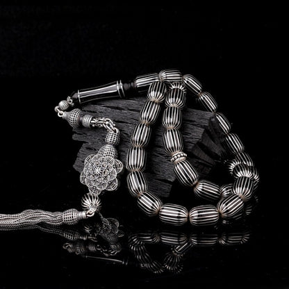 Efe Tesbih - 925 Sterling Silver Erzurum Oltu Stone