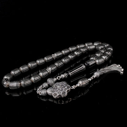 Efe Tesbih - 925 Sterling Silver Erzurum Oltu Stone