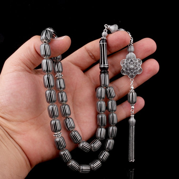 Efe Tesbih - 925 Sterling Silver Erzurum Oltu Stone