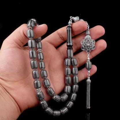 Efe Tesbih - 925 Sterling Silver Erzurum Oltu Stone