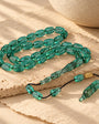Aqua Green Engraved Amber Tasbih | Systemli Design