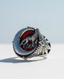 Gray Wolf Crescent Silver Ring