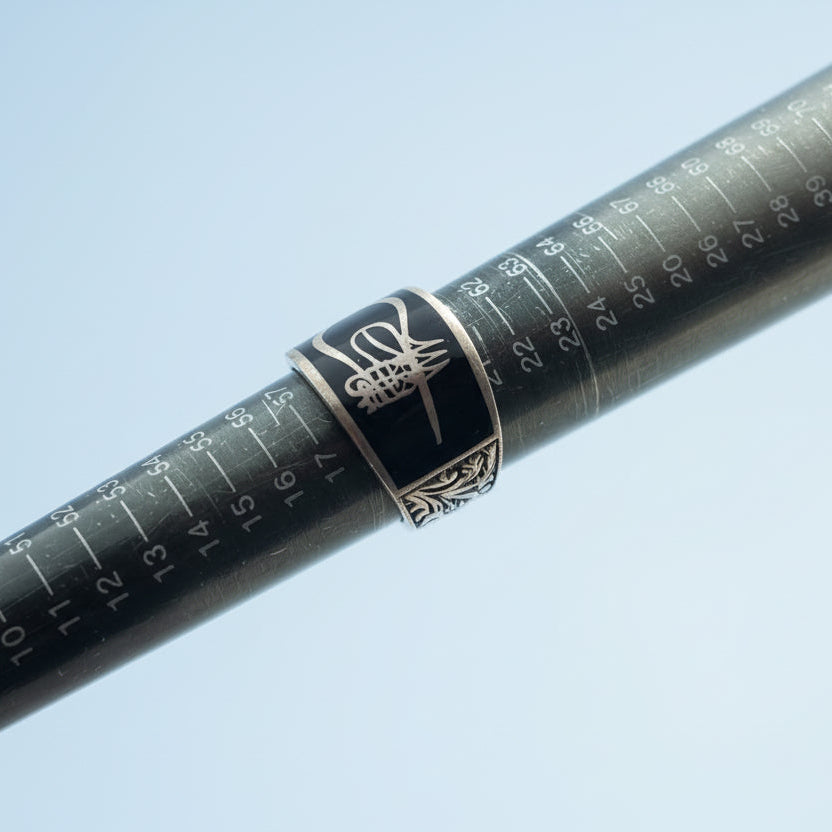 925 Ayar Gumus Tugra Yuzuk (19 -59 mm)