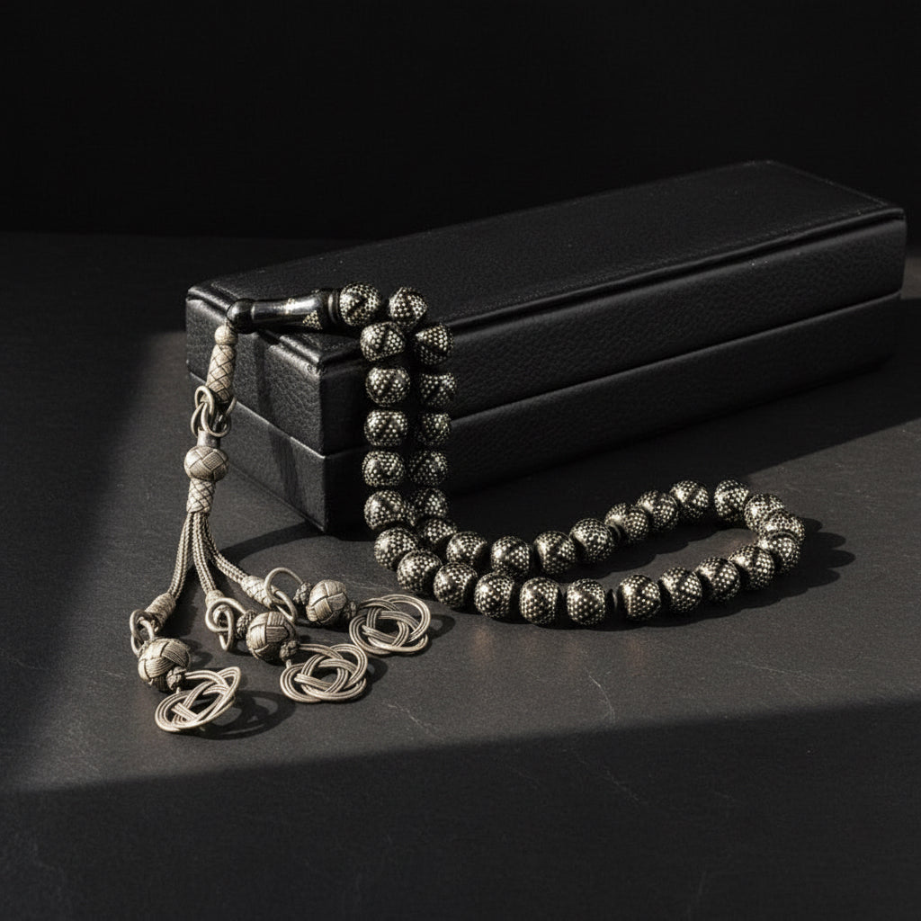 Black Fire Amber Rosary – Kazaziye with Tassels