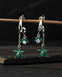 Lotus émeraude - 925 boucles d'oreilles en argent sterling