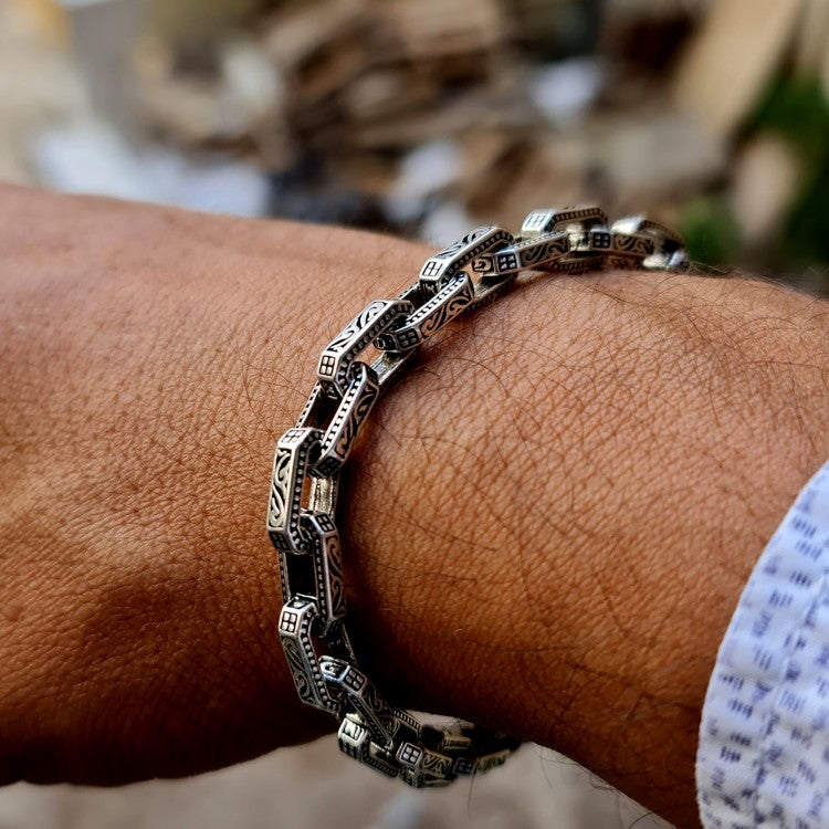 925 Sterling Silver Men’s Chain Link Bracelet