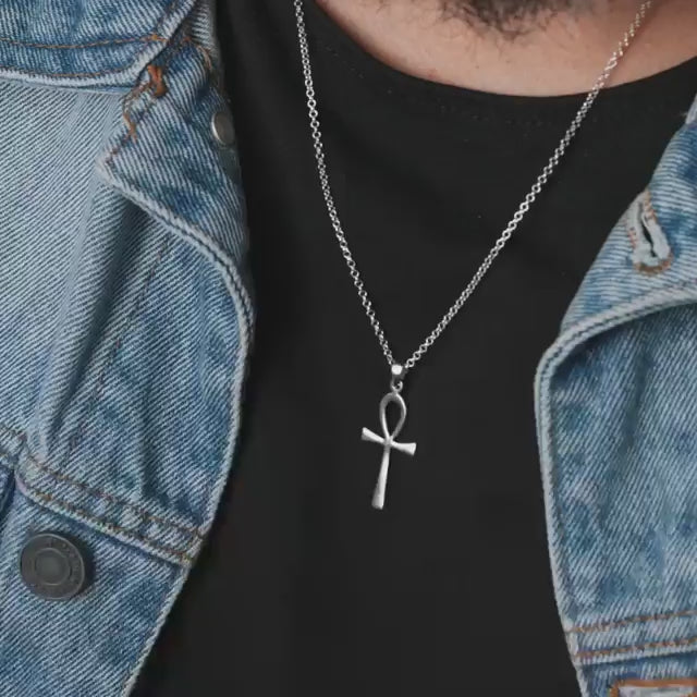 925 Sterling Silver Ankh Symbol Unisex Necklace
