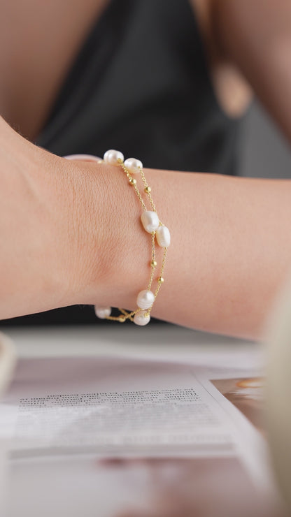 Bracelet avec perles - 925 argent sterling