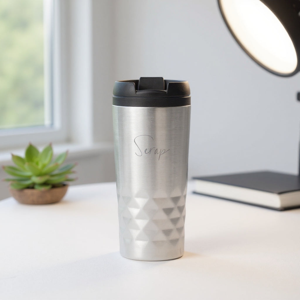 Personalized named rvs black thermos cup