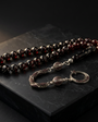 Black Red Süzme Amber Crescent Star Tasbih | 925 Silver